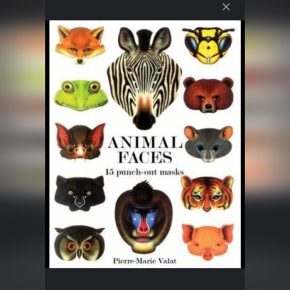 Animal Faces 15 punch-out masks by Pierre-Marie Valat NEW - Picture 1 of 5